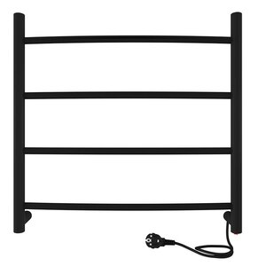 Изображение товара Полотенцесушитель электрический Indigo Arc Electro, ширина 50 см, высота 50 см, подключение универсальное, с возможностью скрытого подключения, черный муар, LCAE50-50BRR