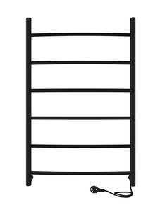 Изображение товара Полотенцесушитель электрический Indigo Arc Electro, ширина 50 см, высота 80 см, с возможностью скрытого подключения, подключение универсальное, черный муар, LCAE80-50BRR