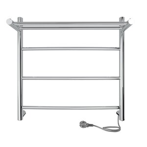 Изображение товара Полотенцесушитель электрический Indigo Arc Electro с полкой, ширина 50 см, высота 50 см, с возможностью скрытого подключения, подключение универсальное, хром, LCAE50-50PR