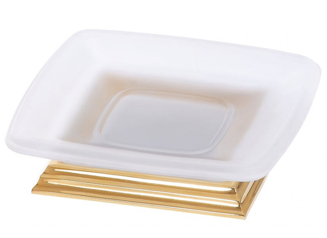 Изображение товара Мыльница настольная Camelos, стекло матовое, золото, G1513