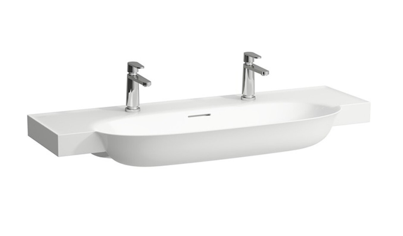 Изображение товара Раковина Laufen New Classic 120x48 см с 2 отверстиями и переливом Изображение товара Раковина Laufen New Classic 120x48 см с 2 отверстиями и переливом