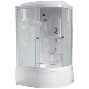 Изображение товара Душевая кабина Royal Bath RB8120BK1-T-L/R 120 x 80 см, двери прозрачные, задние стенки белые, профиль белый