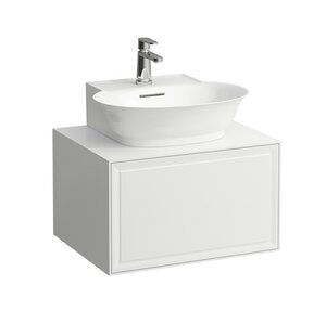 Изображение товара Тумба под раковину Laufen The New Classic 57.5 х 45.5 х 34.5 см, 4.0600.3.085.631.1, подвесная, вырез посередине, белый глянцевый