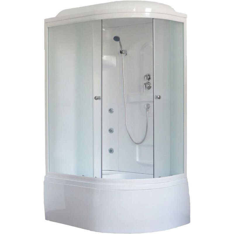 Изображение товара Душевая кабина Royal Bath RB8120BK2-M-L/R 120x80 см, гидромассаж, тропический душ, белое стекло