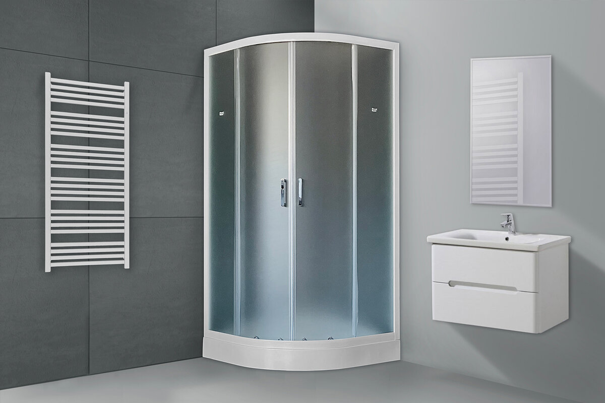 Изображение товара Душевой уголок Royal Bath RB100HK-C 100 х 100 x 200 см, стекло матовое, профиль белый