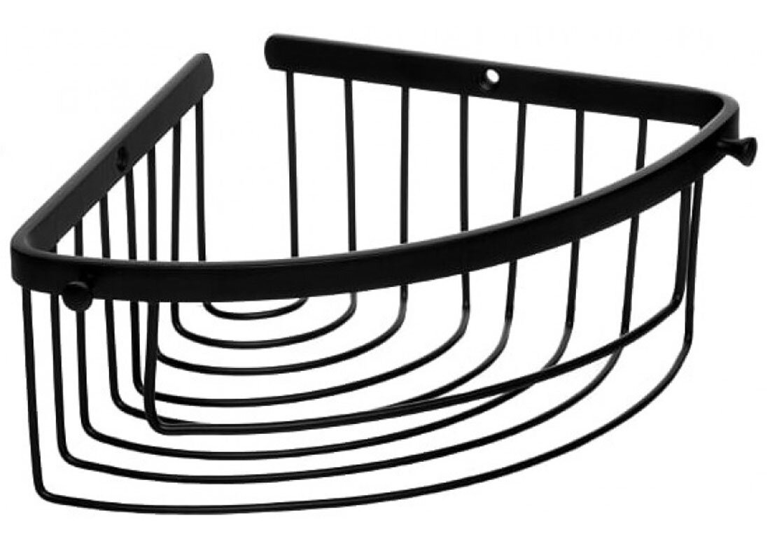 Изображение товара Полка-сетка угловая одноярусная Cameya BY100 черная латунь ванная комната Изображение товара Полка-сетка угловая одноярусная Cameya BY100 черная латунь ванная комната