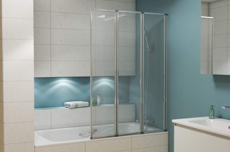 Изображение товара Шторка на ванну Bravat Alfa BG100.5320A 100 x 140 см хром