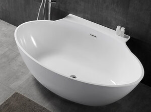 Изображение товара Акриловая ванна Abber AB9237 172x103 см без гидромассажа, пристенная, белая