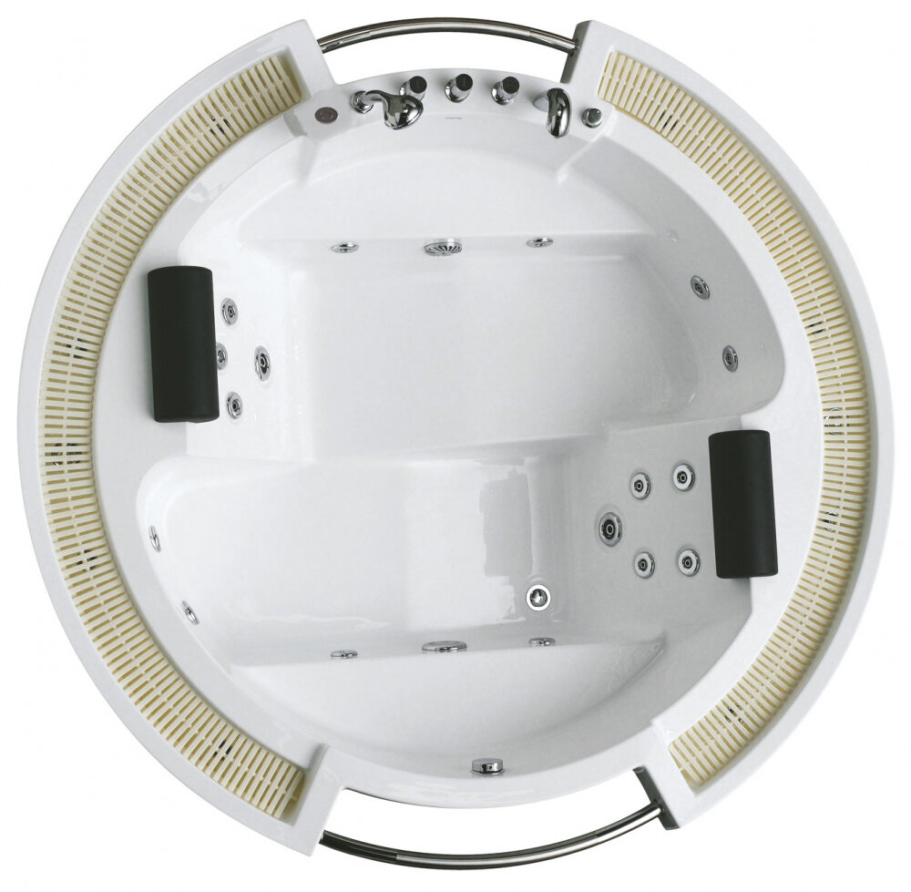 Изображение товара Акриловая ванна Gemy G9060 B с гидромассажем 210x210 см, встраиваемая, белая