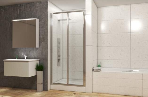 Изображение товара Душевая дверь Bravat Line BD100.4121A, 100x200 см, складная, хром
