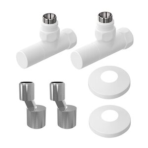 Изображение товара Комплект для подключения полотенцесушителей Lemark LM03412RW, белый, 2 вентиля