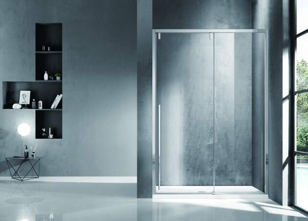 Изображение товара Душевая дверь в нишу Bravat Slim Line BD120.4105A 120x195 см раздвижная прозрачное стекло хром