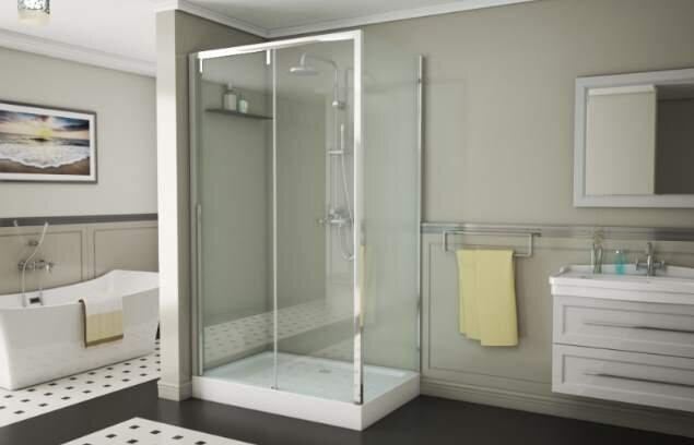 Изображение товара Душевой уголок Bravat Slim Line BS120.3104A, 120 x 80 x 195 см, двери раздвижные, стекло прозрачное, хром