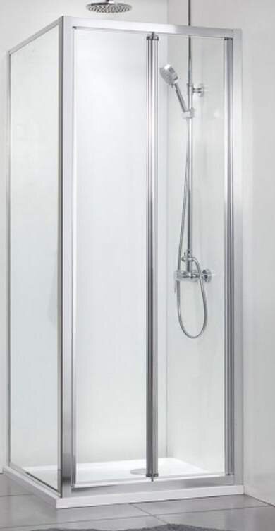Изображение товара Душевой уголок Bravat Riffle BS090.2123A, 90 x 90 х 200 см, двери складные стекло прозрачное, хром