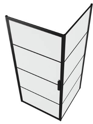 Изображение товара Bravat Black Line BS090 2115B Душевой уголок 90x90 см распашной черный профиль