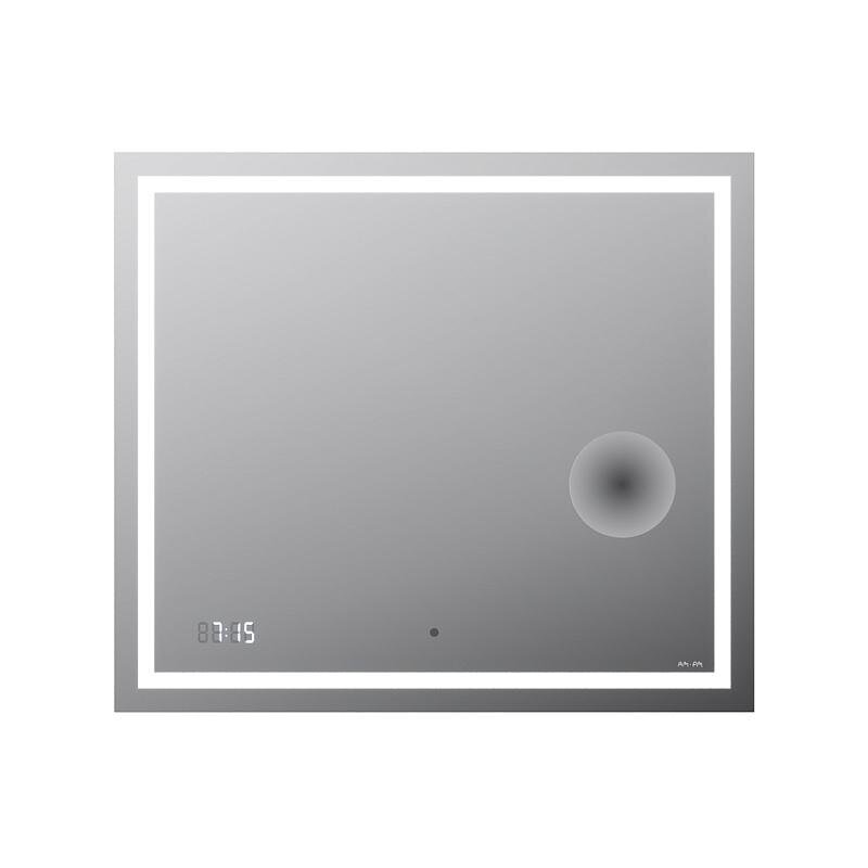 Изображение товара Зеркало Am.Pm Gem M91AMOX0803WG, 80 см с контурной Led-подсветкой, часами и косметическим зеркалом