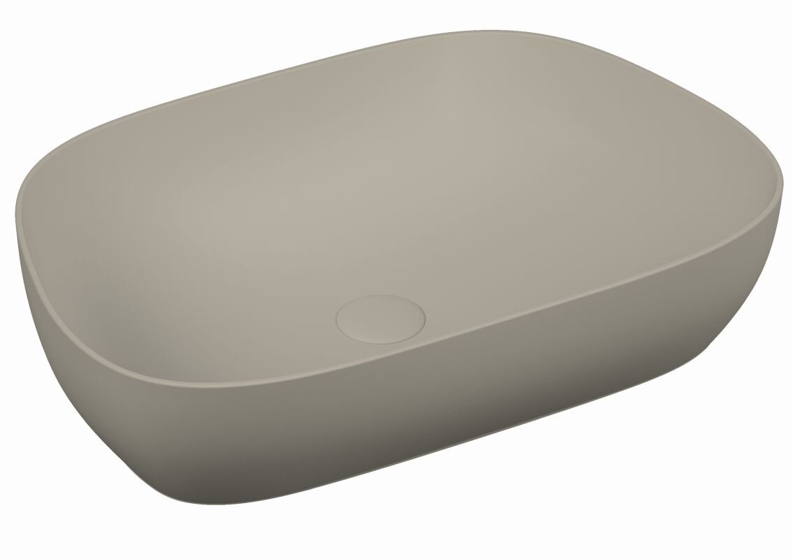 Изображение товара Раковина Vitra Outline 5993B420-0016 накладная трапеция матовый тауп