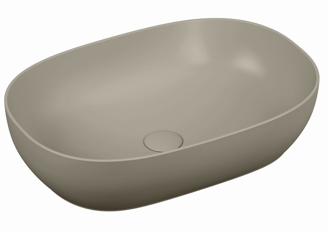 Изображение товара Раковина Vitra Outline 5995B420-0016 накладная овальная матовый тауп 59x40.5x14.5 см