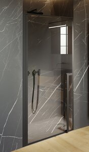 Изображение товара Дверь распашная Riho Lucid GD101 G005001121 80 x 200 см, стекло прозрачное, профиль черный матовый