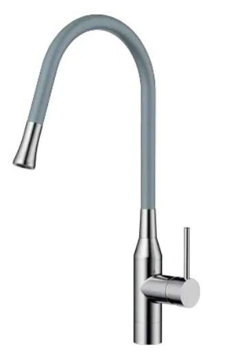 Изображение товара Смеситель Omoikiri Yatomi-BN-GR 4994251: латунь/нержавеющая сталь, серый шланг