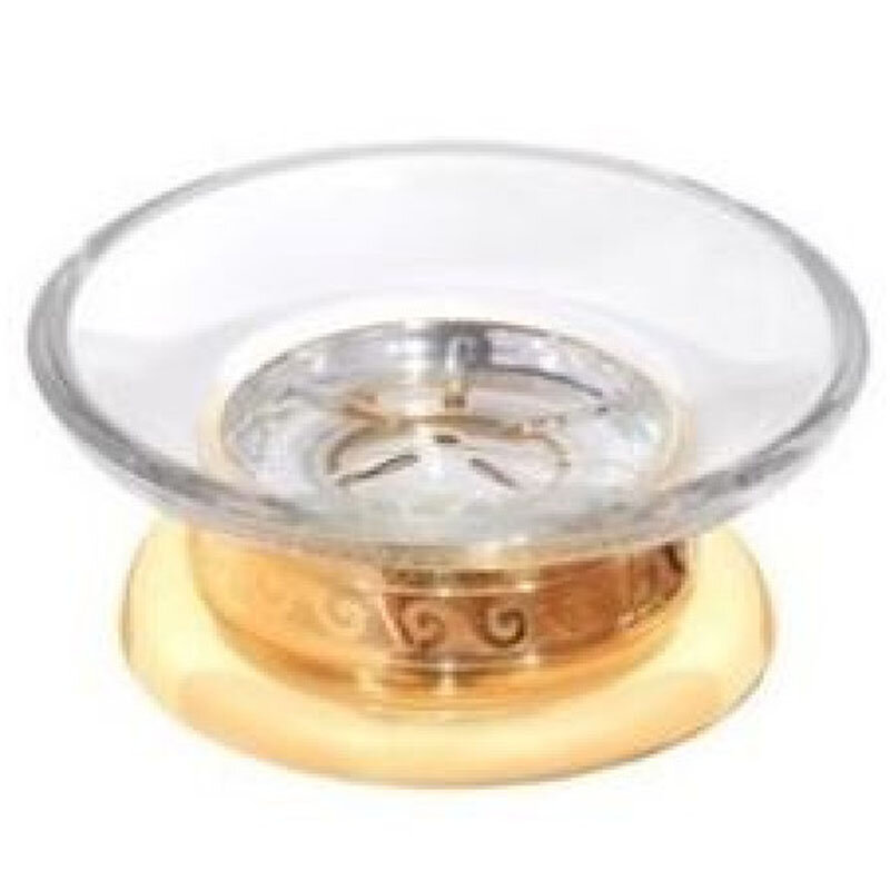 Изображение товара Мыльница настольная Camelos Rychmond, золото с орнаментом, стекло прозрачное/матовое, G1613/G1613M