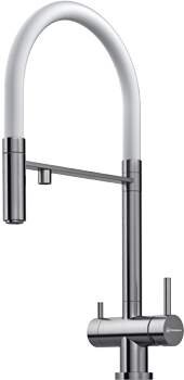 Изображение товара Смеситель для кухонной мойки Omoikiri Kanto-BN-WH с подключением к фильтру белый нержавеющая сталь