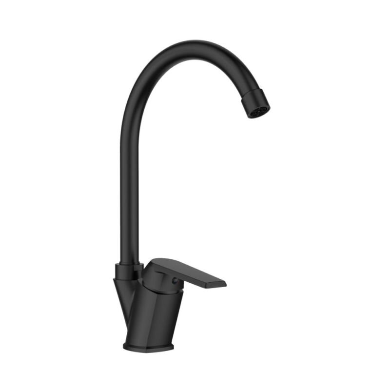 Изображение товара Полимерный кухонный смеситель Orange OneLife P02 000b черный матовый