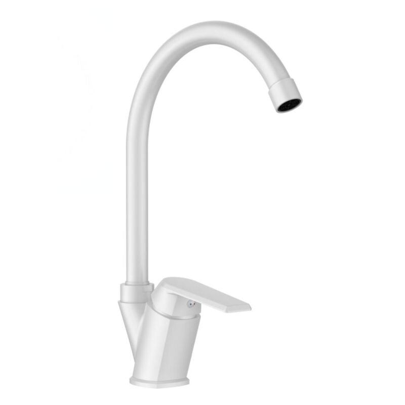 Изображение товара Полимерный смеситель OneLife для кухонной мойки, белый, P02-000w