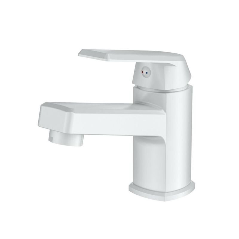Изображение товара Полимерный смеситель для раковины OneLife P02-021W белый, однозахватный, Германия