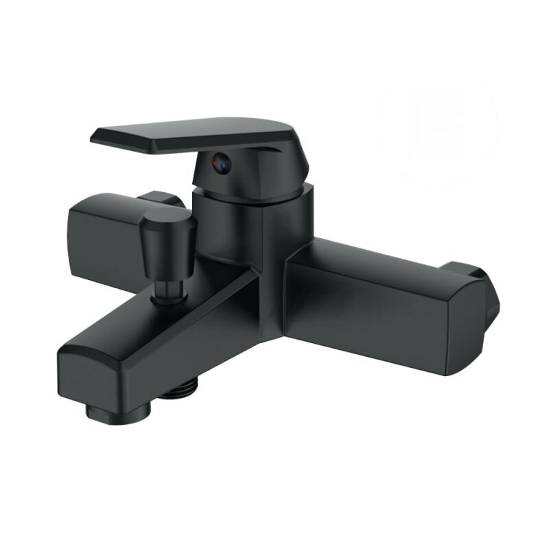 Изображение товара Полимерный смеситель для ванны и душа OneLife черный матовый P02-100b