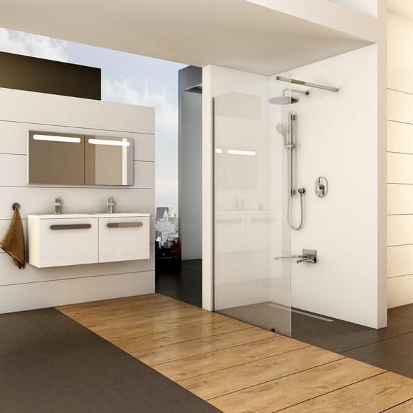 Изображение товара Душевая стенка Ravak Walk-In Wall ST, 120 см, профиль блестящий, витраж транспарент, GW9WG0C00Z1