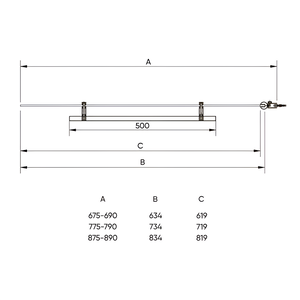 Изображение товара Шторка на ванну Veconi Palau P79, 90 x 150 см, профиль хром стекло прозрачное