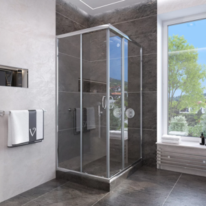 Изображение товара Душевой уголок Veconi Rovigo RV-113, 80 x 80 см, профиль хром стекла прозрачные