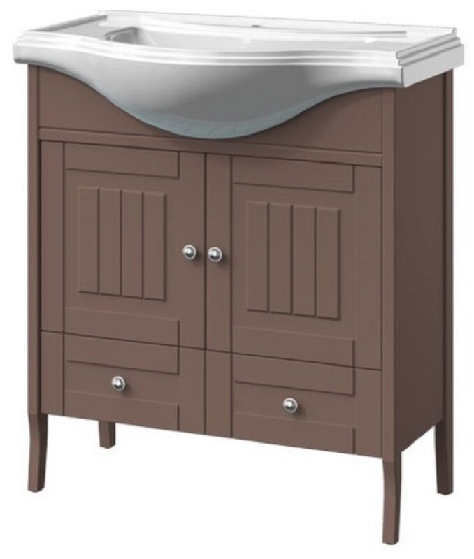 Изображение товара Тумба под раковину Caprigo Aspetto Genova 80 см с ящиком и дверками шоколад