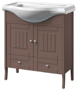 Изображение товара Тумба под раковину Caprigo Aspetto Genova 80 см с ящиком и дверками шоколад