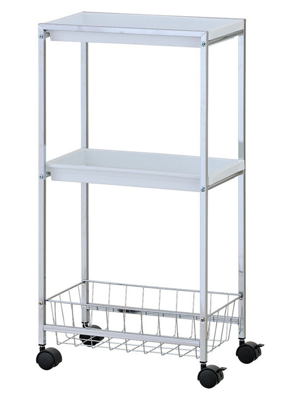 Изображение товара Этажерка MySpace TW2P1 белая с 2 полками и 1 корзинкой