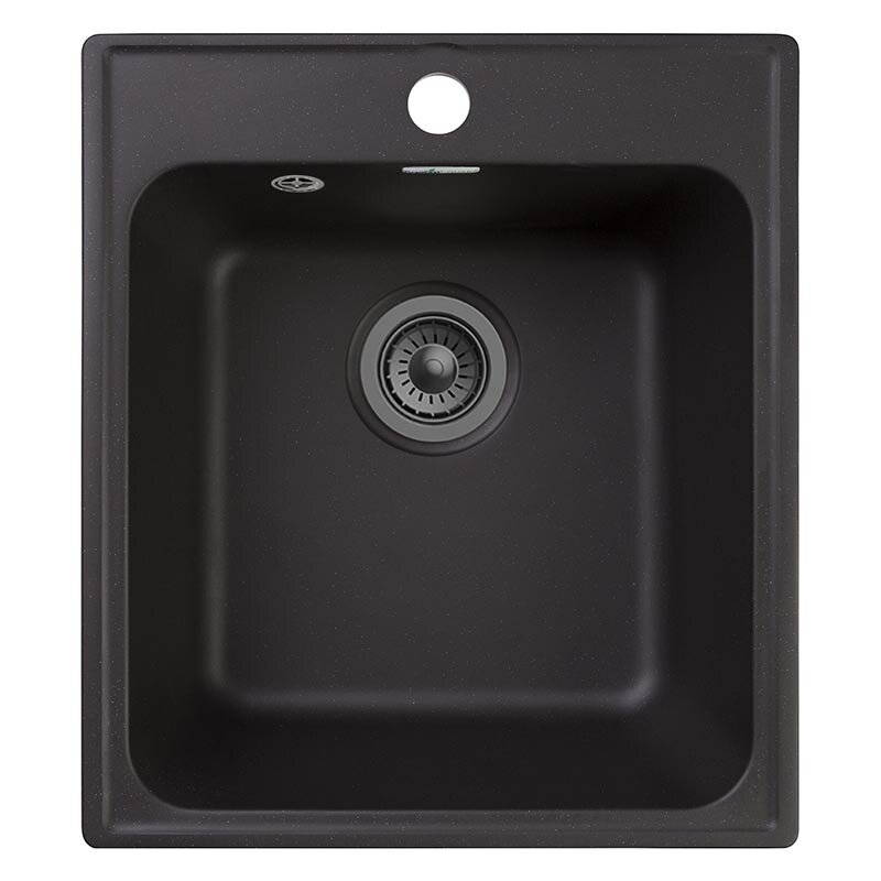 Изображение товара Кухонная мойка GranFest Quarz Z 17 из искусственного мрамора черная 41.8x47.7 см