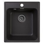 Кухонная мойка GranFest Quarz Z 17, 41.8 x 47.7 см, черный - фото 1