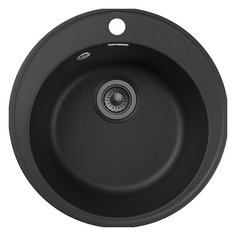 Изображение товара Кухонная мойка GranFest Quarz Z 08 47.9x47.9 см черный матовый искусственный мрамор