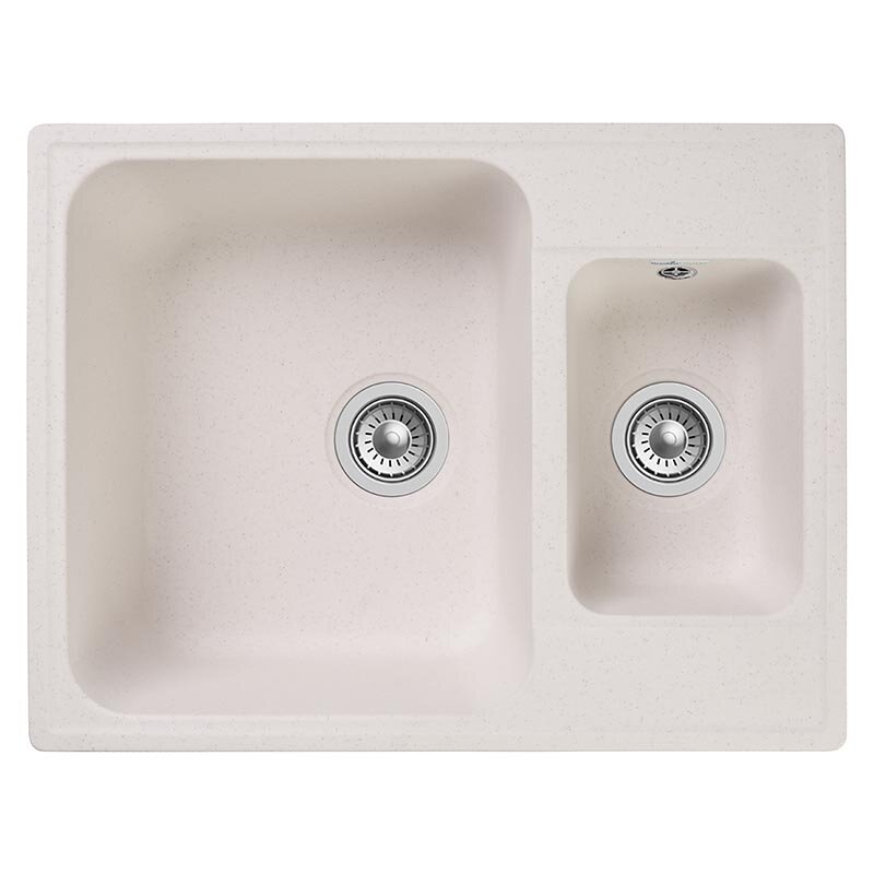 Изображение товара Кухонная мойка GranFest Quarz Z 09, искусственный камень, белая, накладная, 61.7x47.8 см