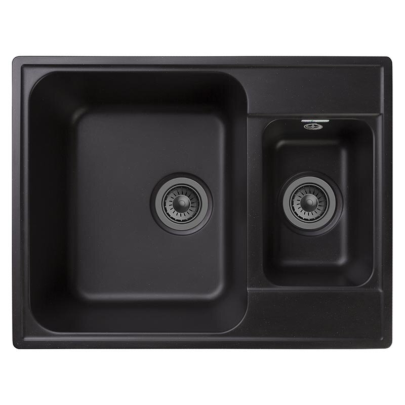 Изображение товара Кухонная мойка GranFest Quarz Z 09 из искусственного мрамора, угловая, матовая, черная Изображение товара Кухонная мойка GranFest Quarz Z 09 из искусственного мрамора, угловая, матовая, черная