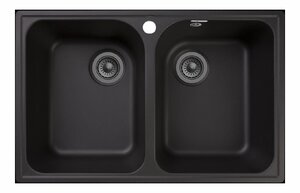 Изображение товара Кухонная мойка GranFest Quarz Z 15, 73.7 x 47.8 см, черный