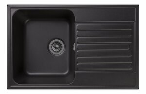 Изображение товара Кухонная мойка GranFest Quarz Z 78, 73.6 x 47.6 см, черный