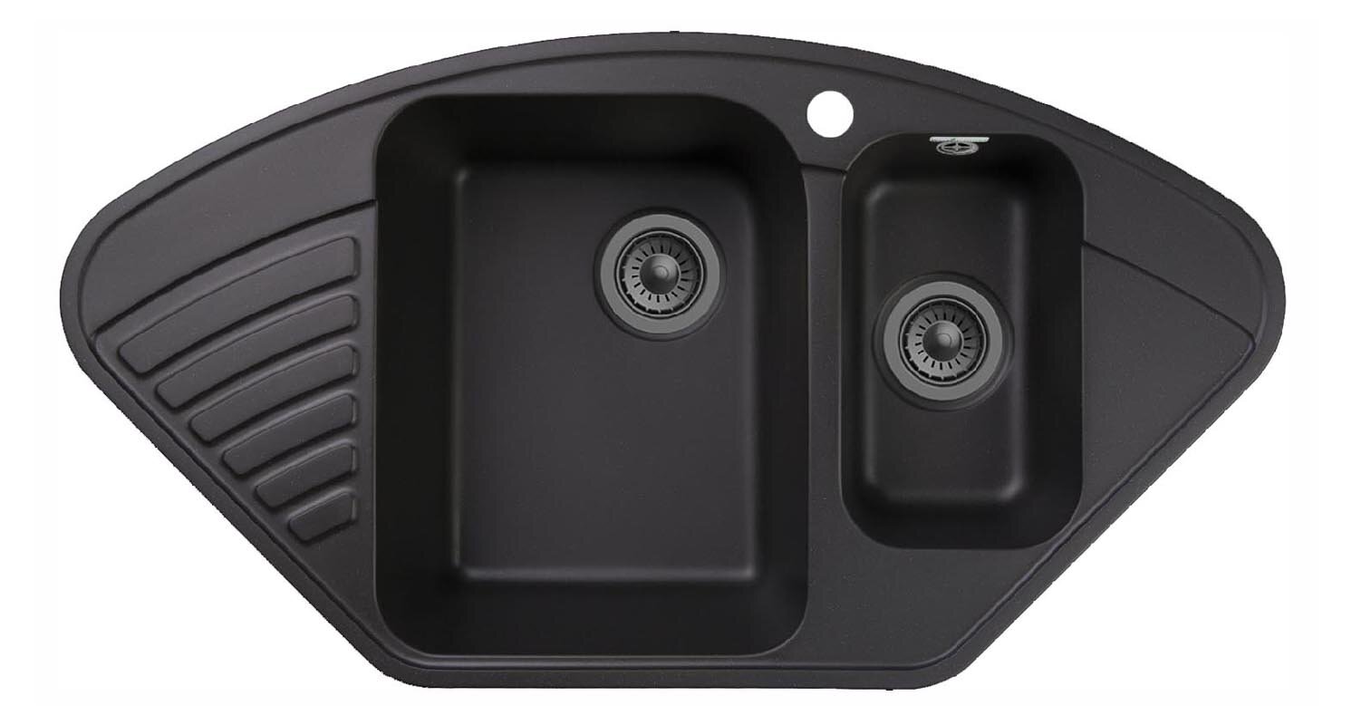 Изображение товара Кухонная мойка GranFest Quarz Z 14 с крылом и чашей, черная Изображение товара Кухонная мойка GranFest Quarz Z 14 с крылом и чашей, черная
