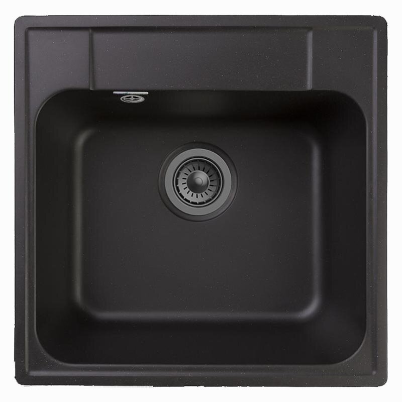Изображение товара Кухонная мойка GranFest Quarz Z 48, 47.8 x 47.8 см, черный Изображение товара Кухонная мойка GranFest Quarz Z 48, 47.8 x 47.8 см, черный