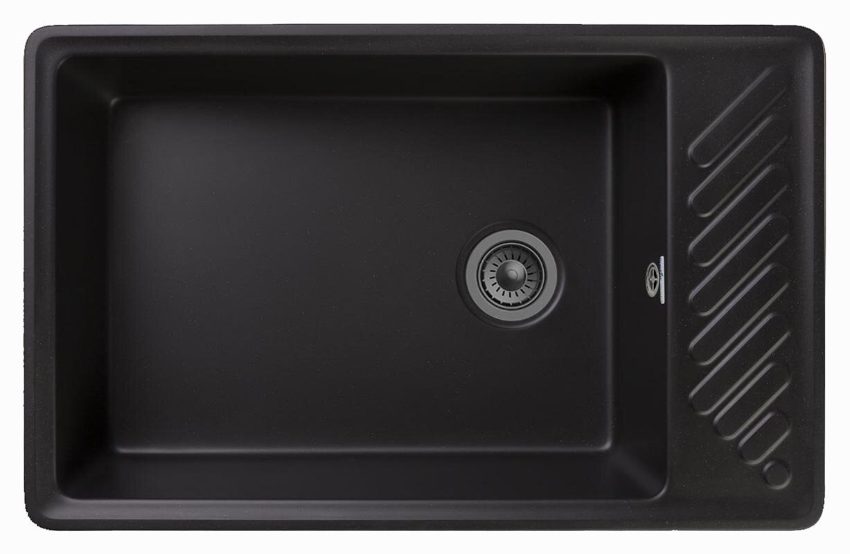 Изображение товара Кухонная мойка GranFest Quarz Z 51 из кварца черная 75.3x47.6 см, накладная Изображение товара Кухонная мойка GranFest Quarz Z 51 из кварца черная 75.3x47.6 см, накладная