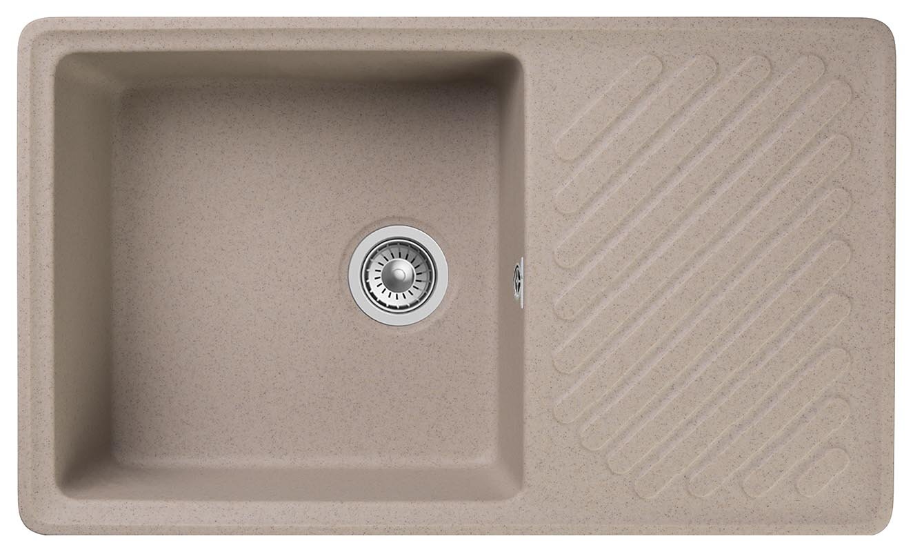 Изображение товара Кухонная мойка GranFest Quarz 53 песочный 85.1x47.9 см искусственный камень Изображение товара Кухонная мойка GranFest Quarz 53 песочный 85.1x47.9 см искусственный камень