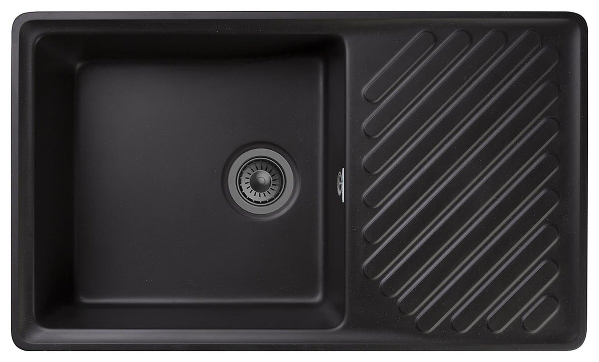 Изображение товара Кухонная мойка из искусственного кварца GranFest Quarz Z 53 85.1x47.9 см черная матовая