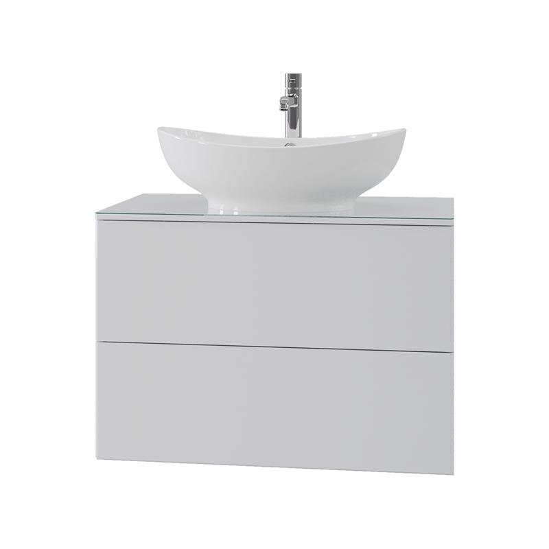 Изображение товара Подвесная тумба c раковиной Orange Otto, стеклянная столешница, белая