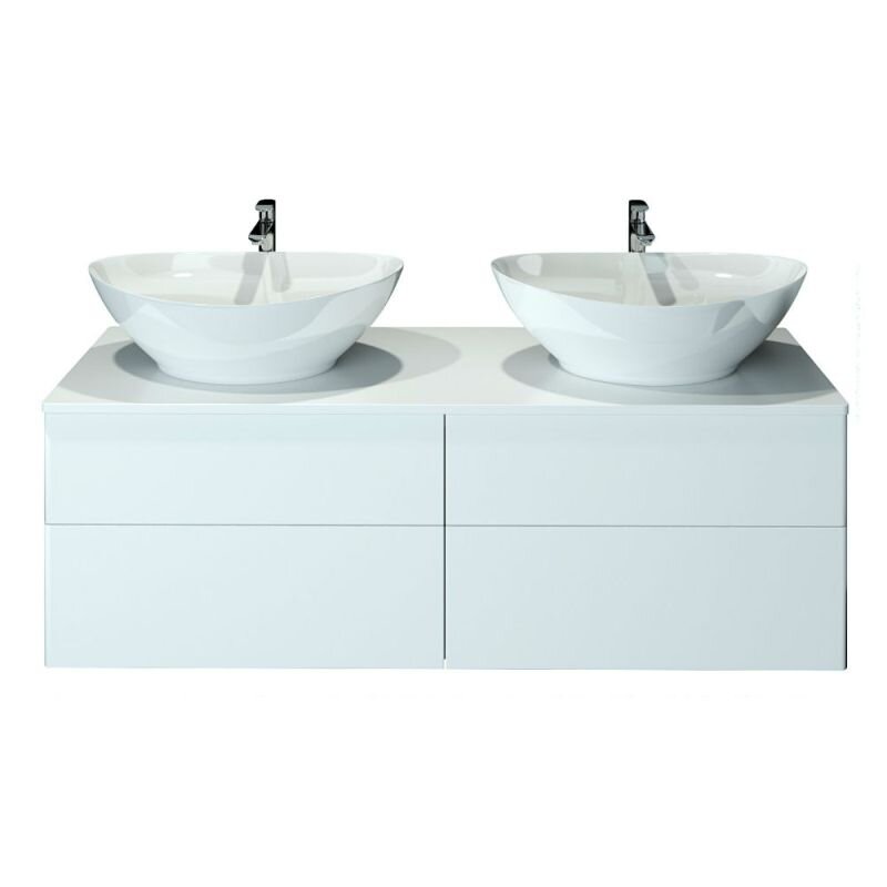 Изображение товара Подвесная тумба с двумя раковинами Orange Otto, МДФ, белая, 130 см